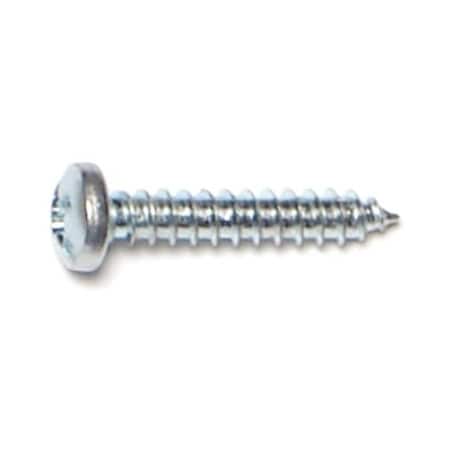 Midwest Fastener Sheet Metal Screw, #4 x 5/8 in, Zinc Plated Steel Pan Head Combination Phillips/Slotted Drive 03153